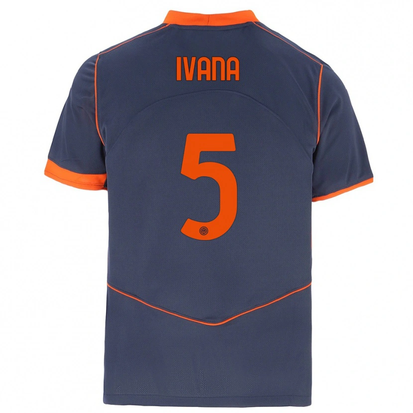 Danxen Kinder Ivana Andrés Sanz #5 Grau Orange Ausweichtrikot Trikot 2025/26 T-Shirt Schweiz