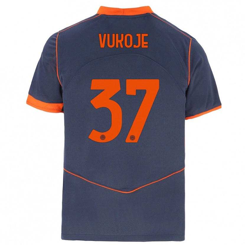 Danxen Kinder Andrija Vukoje #37 Grau Orange Ausweichtrikot Trikot 2025/26 T-Shirt Schweiz