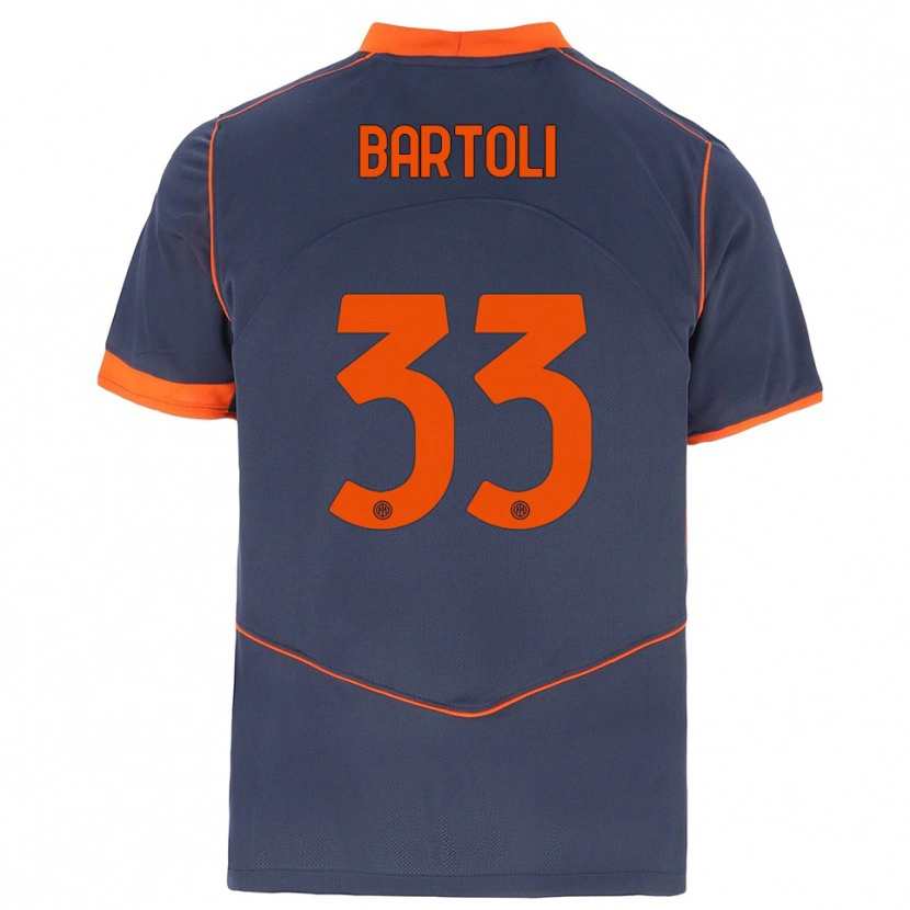 Danxen Kinder Elisa Bartoli #33 Grau Orange Ausweichtrikot Trikot 2025/26 T-Shirt Schweiz