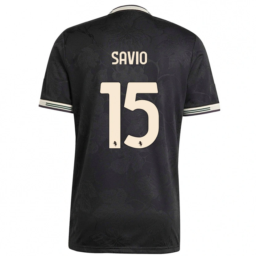 Danxen Kinder Federico Savio #15 Schwarz Weiß Grün Ausweichtrikot Trikot 2025/26 T-Shirt Schweiz
