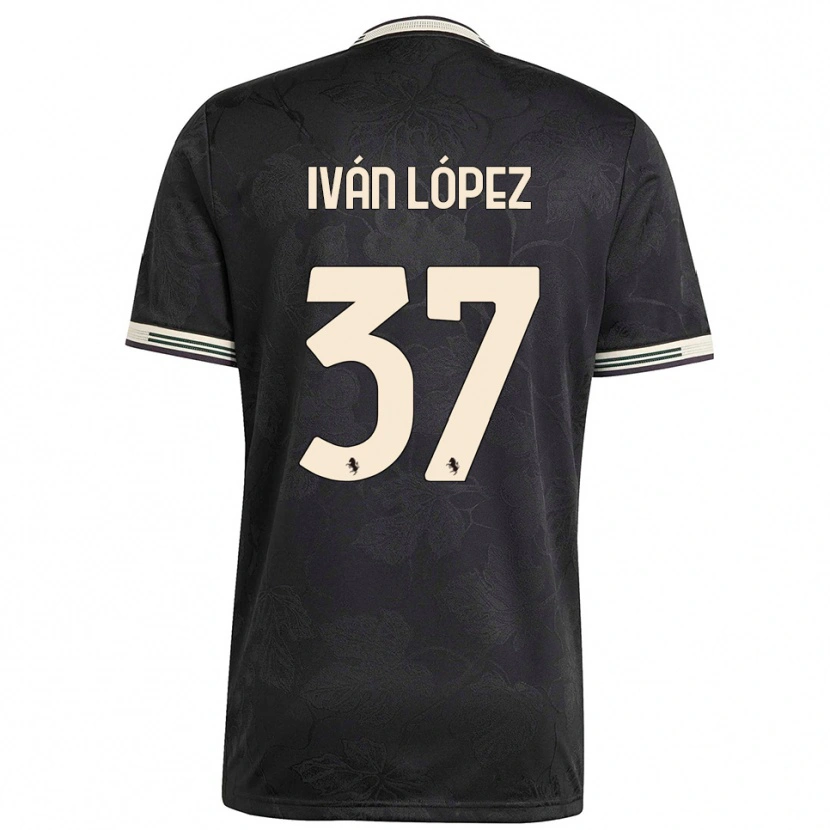 Danxen Kinder Iván López #37 Schwarz Weiß Grün Ausweichtrikot Trikot 2025/26 T-Shirt Schweiz