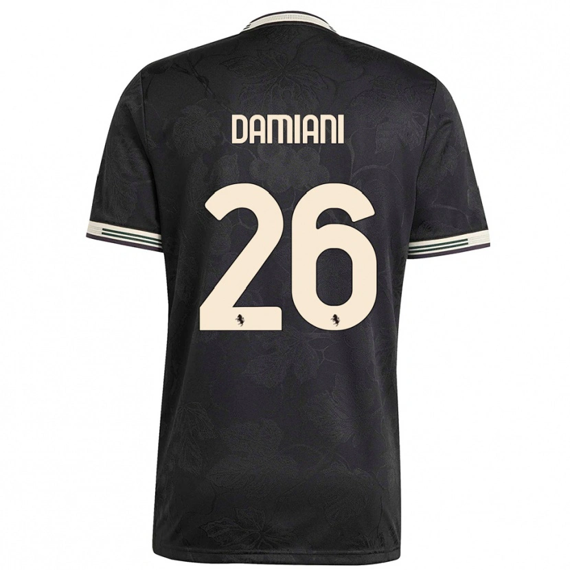 Danxen Kinder Samuele Damiani #26 Schwarz Weiß Grün Ausweichtrikot Trikot 2025/26 T-Shirt Schweiz