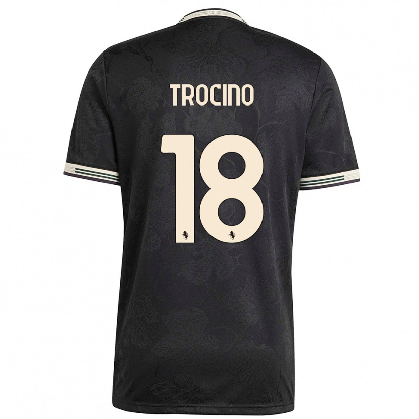 Danxen Kinder Luca Trocino #18 Schwarz Weiß Grün Ausweichtrikot Trikot 2025/26 T-Shirt Schweiz