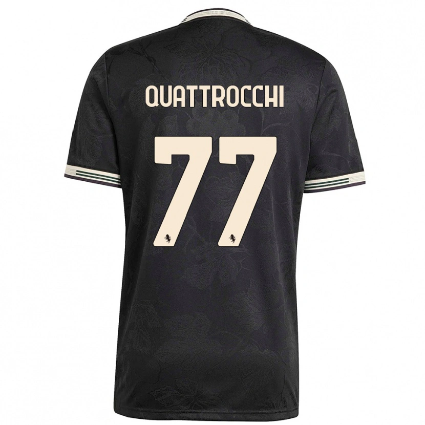 Danxen Kinder Juan Ignacio Quattrocchi #77 Schwarz Weiß Grün Ausweichtrikot Trikot 2025/26 T-Shirt Schweiz