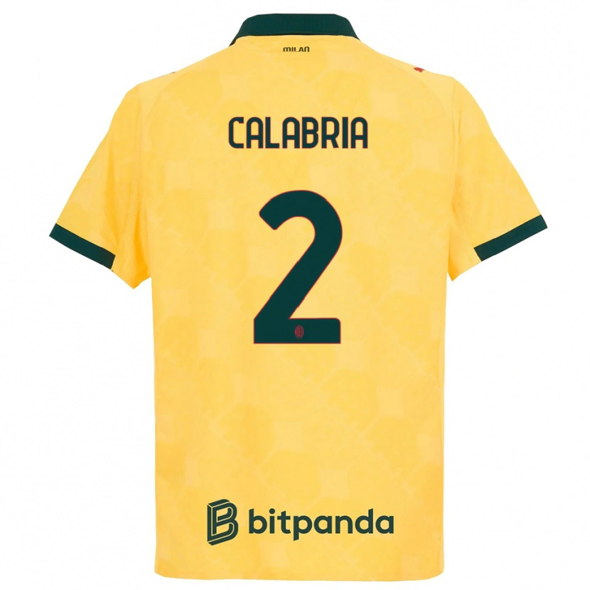 Danxen Kinder Davide Calabria #2 Gelb Schwarz Ausweichtrikot Trikot 2025/26 T-Shirt Schweiz