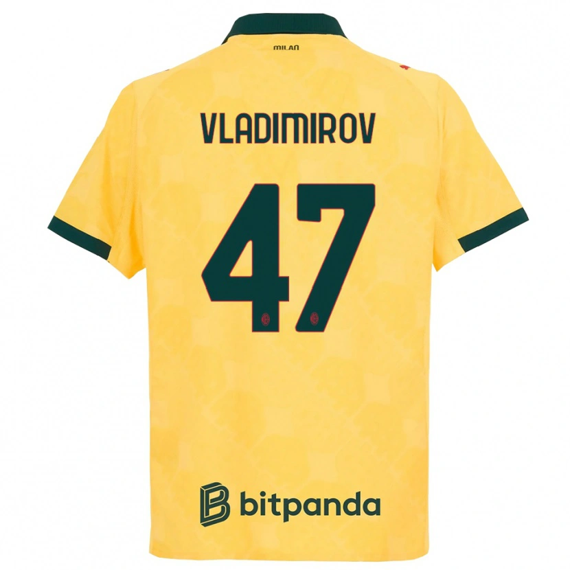 Danxen Kinder Valeri Vladimirov #47 Gelb Schwarz Ausweichtrikot Trikot 2025/26 T-Shirt Schweiz