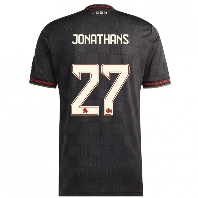 Danxen Kinder David Jonathans #27 Schwarz Weiß Ausweichtrikot Trikot 2025/26 T-Shirt Schweiz