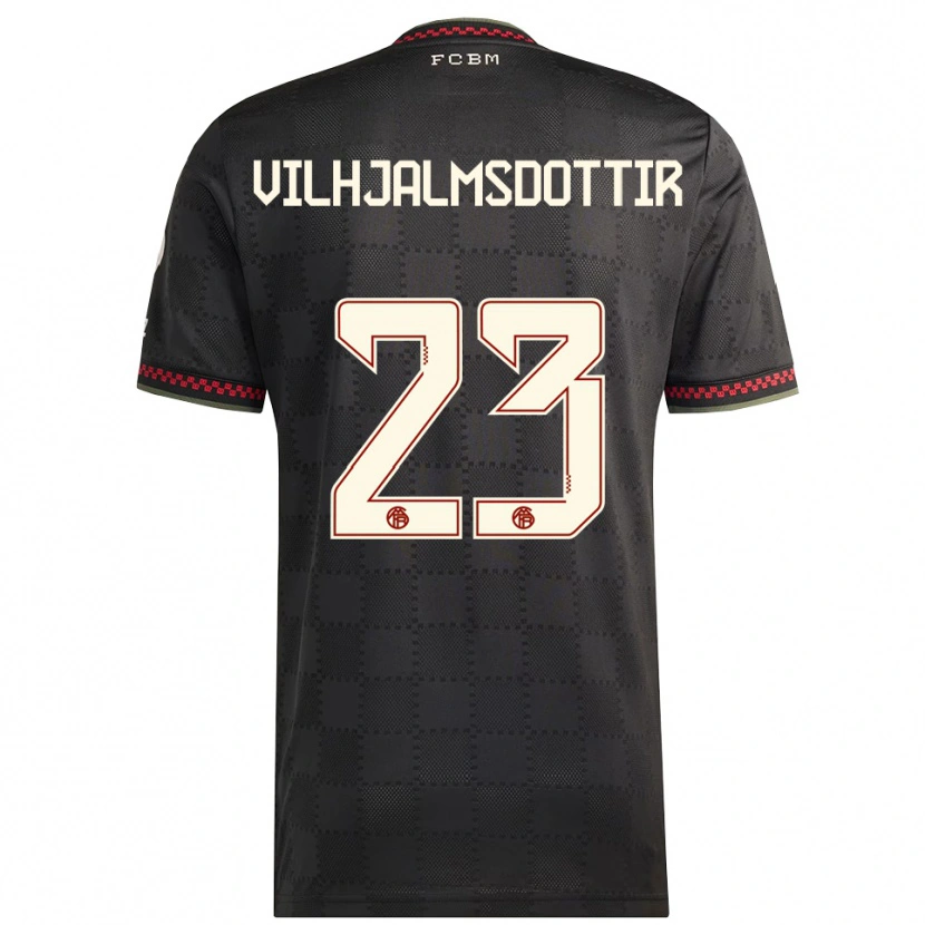 Danxen Kinder Karolina Lea Vilhjalmsdottir #23 Schwarz Weiß Ausweichtrikot Trikot 2025/26 T-Shirt Schweiz