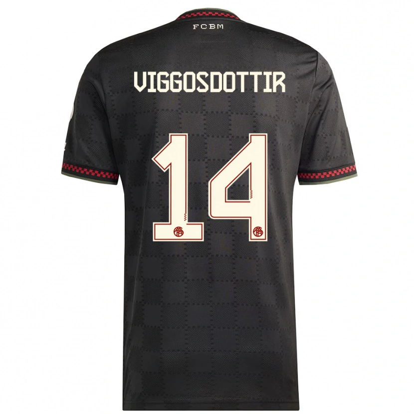 Danxen Kinder Glodis Perla Viggosdottir #14 Schwarz Weiß Ausweichtrikot Trikot 2025/26 T-Shirt Schweiz