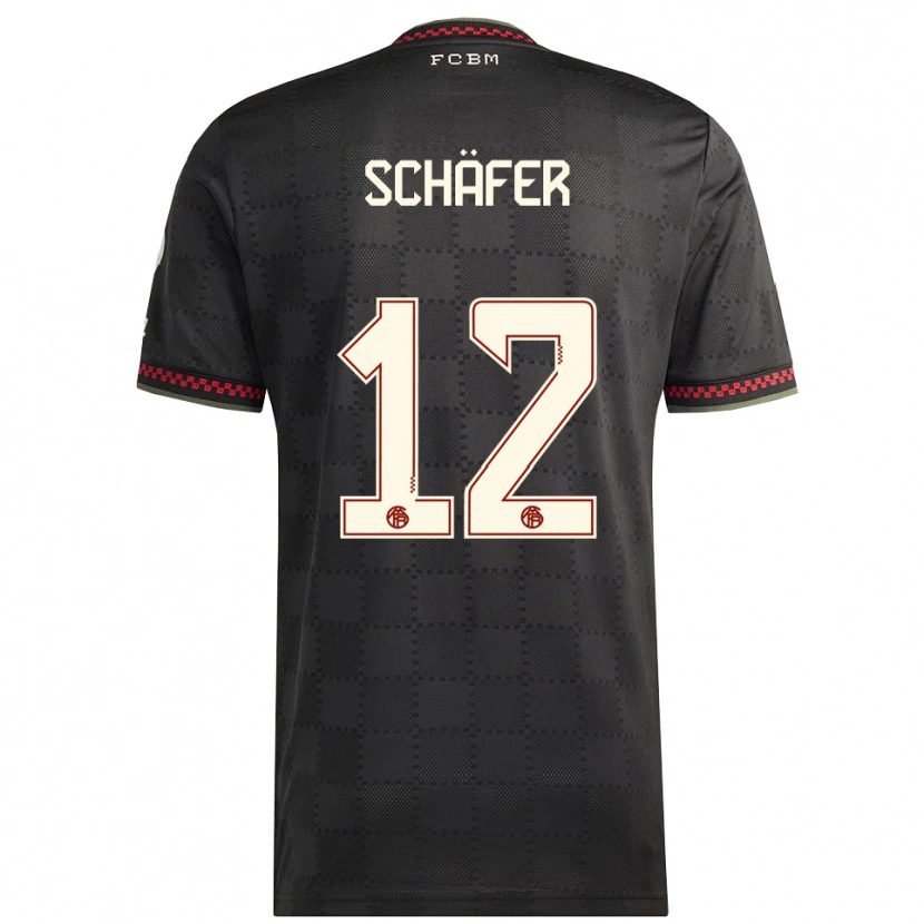 Danxen Kinder Luis Schäfer #12 Schwarz Weiß Ausweichtrikot Trikot 2025/26 T-Shirt Schweiz