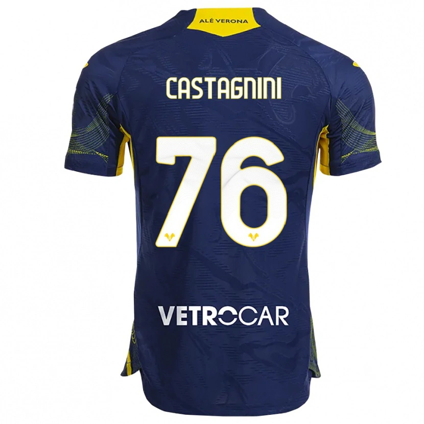 Danxen Herren Mirko Castagnini #76 Marineblau Gelb Heimtrikot Trikot 2025/26 T-Shirt Schweiz