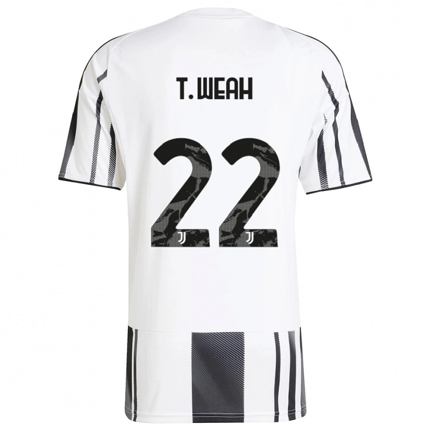Danxen Herren Timothy Weah #22 Weiß Schwarz Heimtrikot Trikot 2025/26 T-Shirt Schweiz