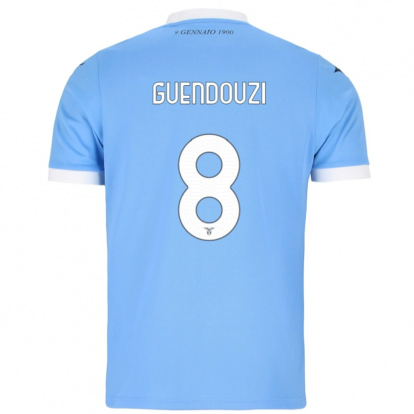 Danxen Herren Mattéo Guendouzi #8 Himmelblau Weiß Heimtrikot Trikot 2025/26 T-Shirt Schweiz