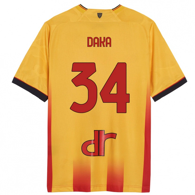 Danxen Herren Dario Daka #34 Gelb Orange Heimtrikot Trikot 2025/26 T-Shirt Schweiz
