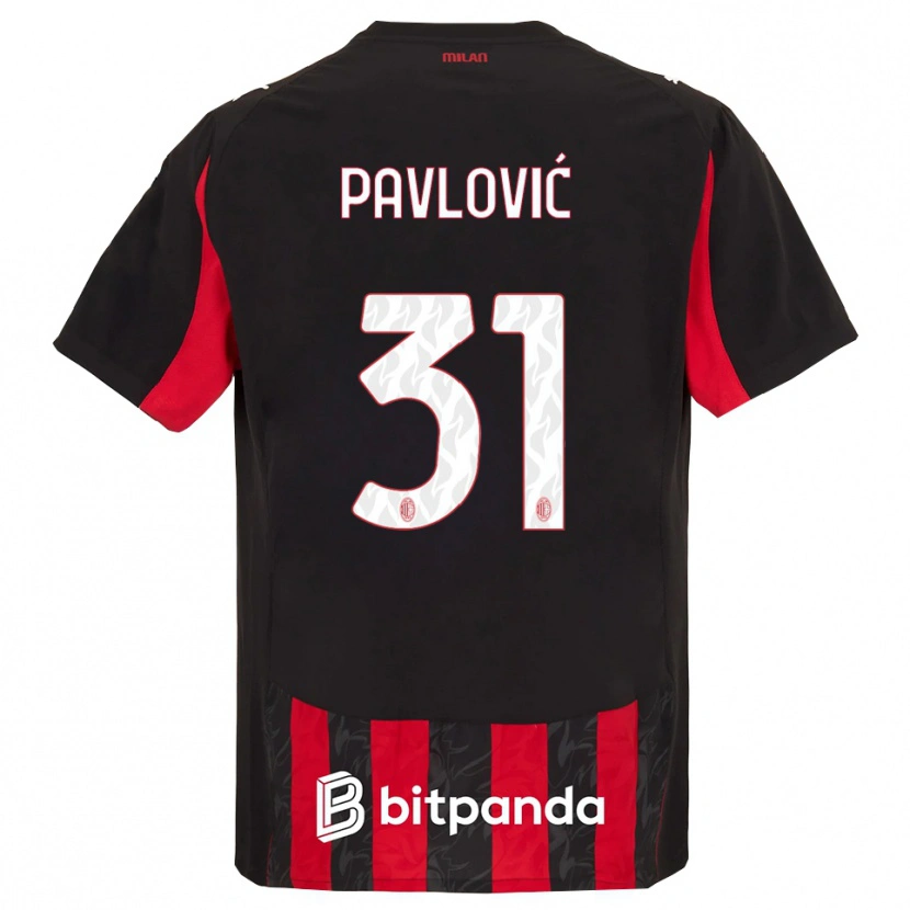 Danxen Herren Strahinja Pavlović #31 Rot Schwarz Heimtrikot Trikot 2025/26 T-Shirt Schweiz