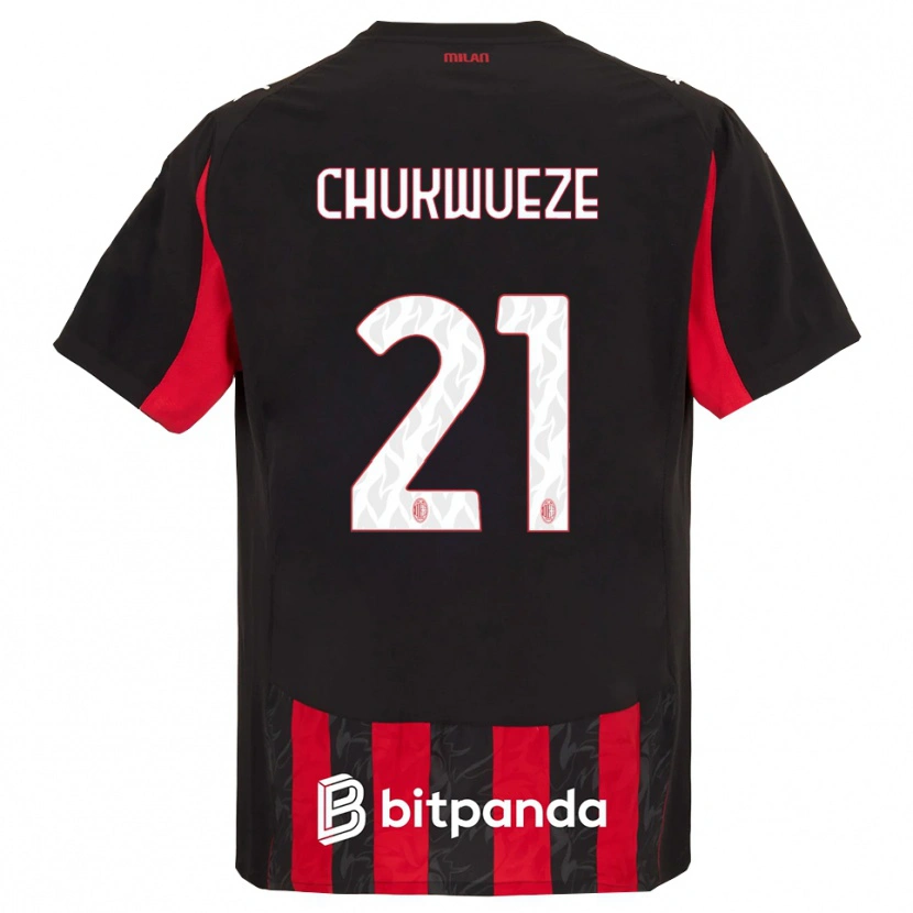 Danxen Herren Samuel Chukwueze #21 Rot Schwarz Heimtrikot Trikot 2025/26 T-Shirt Schweiz