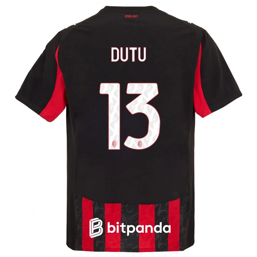 Danxen Herren Matteo Duțu #13 Rot Schwarz Heimtrikot Trikot 2025/26 T-Shirt Schweiz