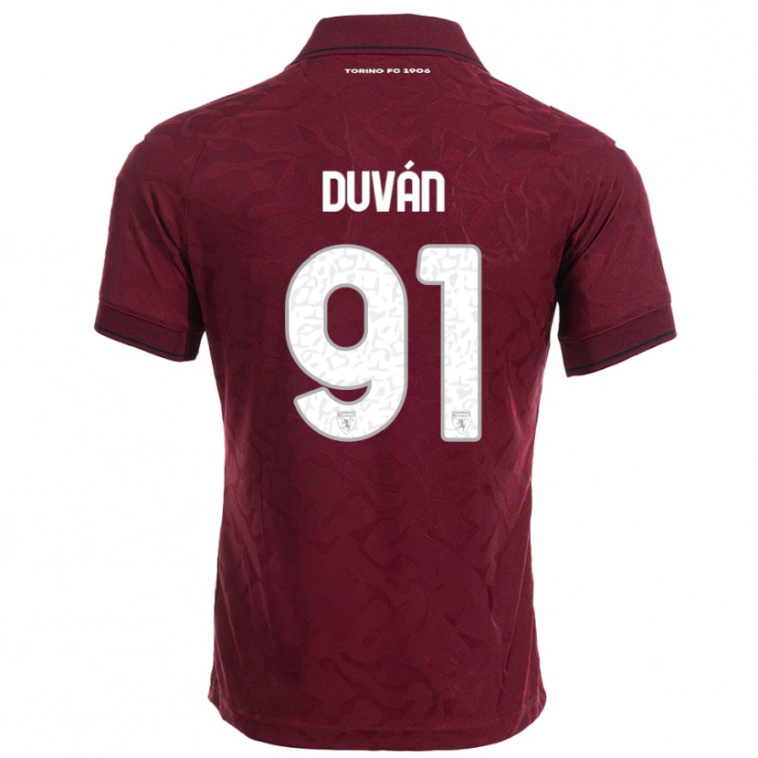 Danxen Herren Duván Zapata #91 Burgunderrot Weiß Heimtrikot Trikot 2025/26 T-Shirt Schweiz
