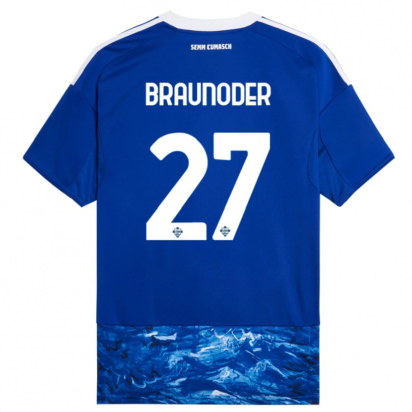 Danxen Herren Matthias Braunöder #27 Blau Weiß Heimtrikot Trikot 2025/26 T-Shirt Schweiz