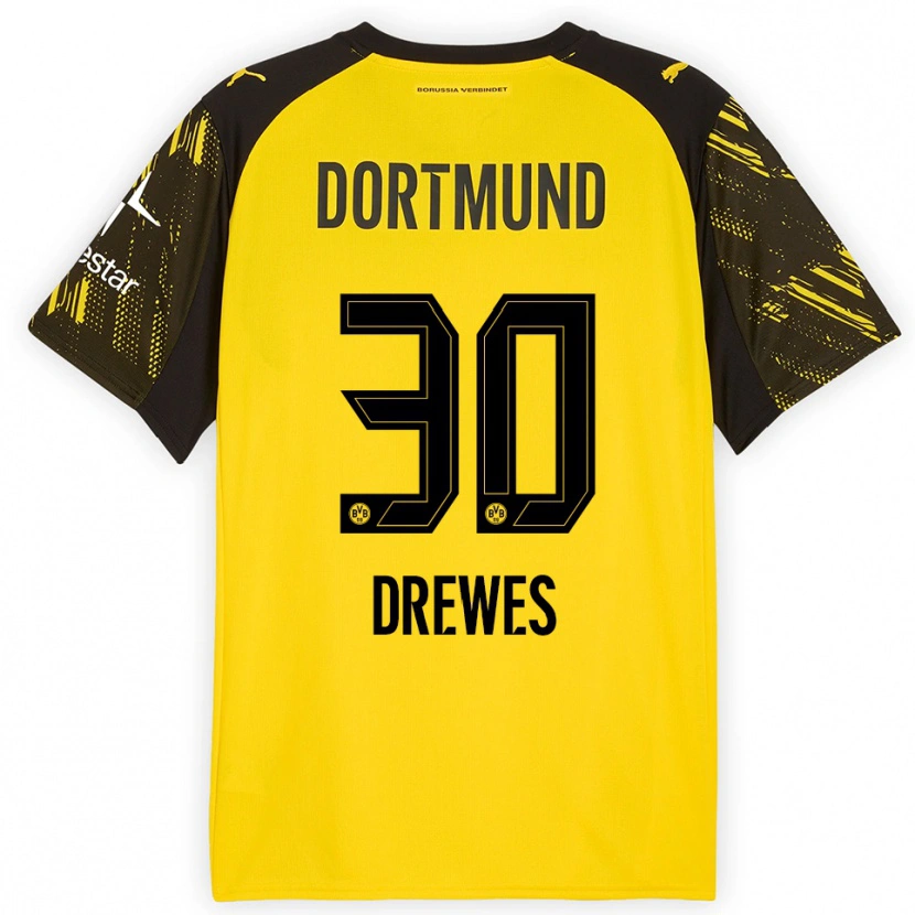 Danxen Herren Patrick Drewes #30 Gelb Schwarz Heimtrikot Trikot 2025/26 T-Shirt Schweiz