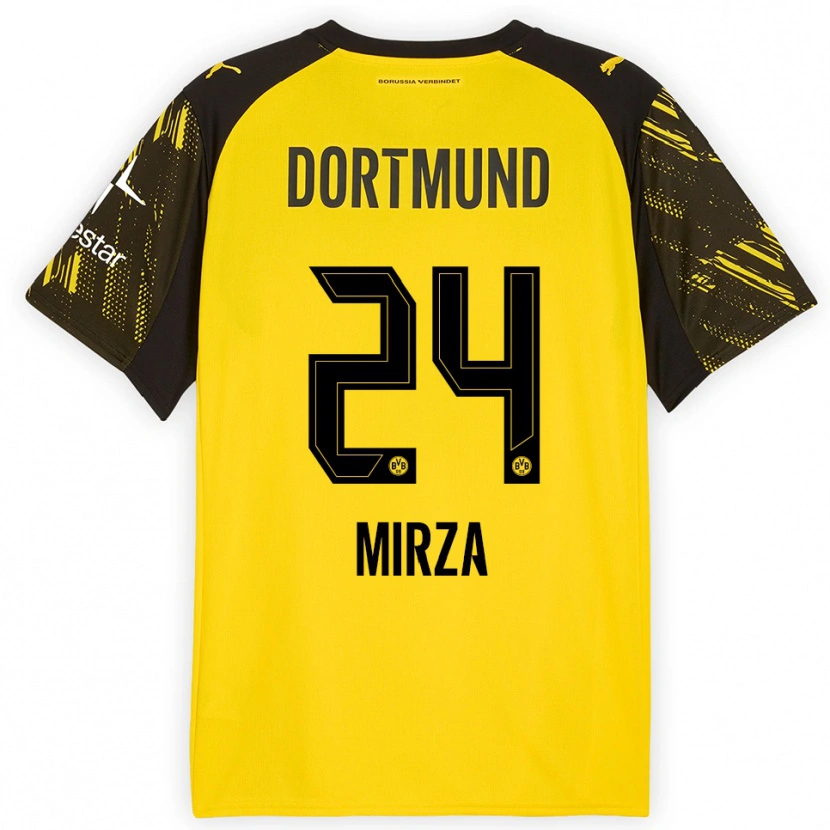 Danxen Herren Marwan-Omir Mirza #24 Gelb Schwarz Heimtrikot Trikot 2025/26 T-Shirt Schweiz