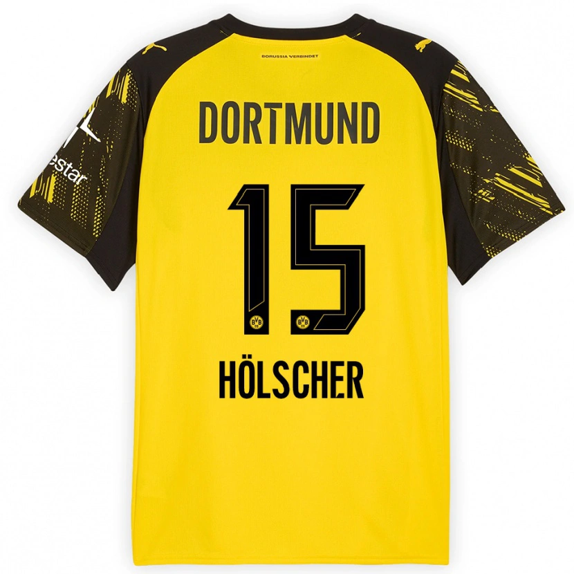 Danxen Herren Mats Hölscher #15 Gelb Schwarz Heimtrikot Trikot 2025/26 T-Shirt Schweiz