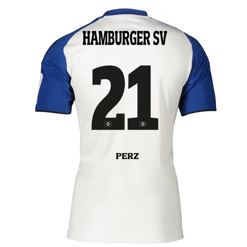 Danxen Herren Marcel Perz #21 Weiß Blau Heimtrikot Trikot 2025/26 T-Shirt Schweiz