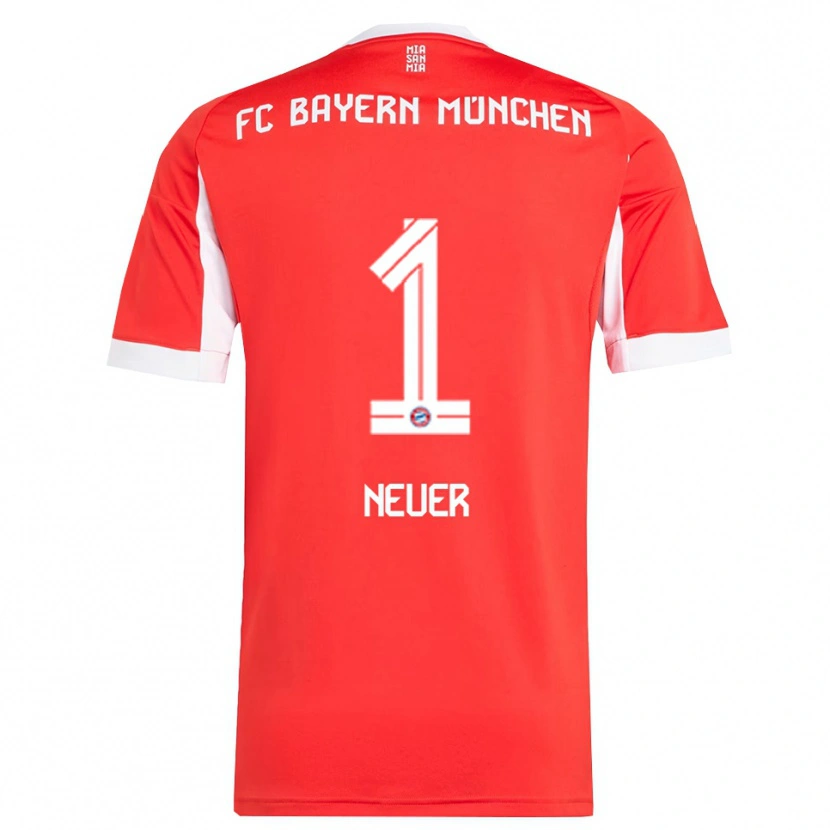 Danxen Herren Manuel Neuer #1 Rot Weiß Heimtrikot Trikot 2025/26 T-Shirt Schweiz