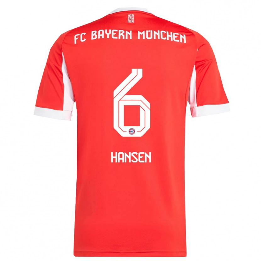 Danxen Herren Tuva Hansen #6 Rot Weiß Heimtrikot Trikot 2025/26 T-Shirt Schweiz