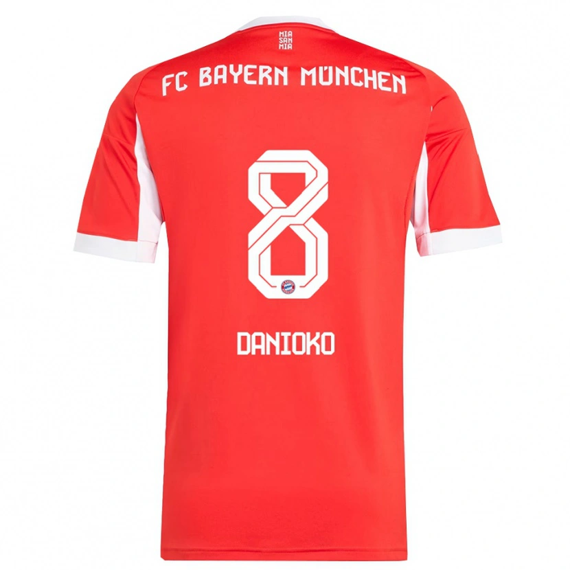 Danxen Herren Leeron Danioko #8 Rot Weiß Heimtrikot Trikot 2025/26 T-Shirt Schweiz