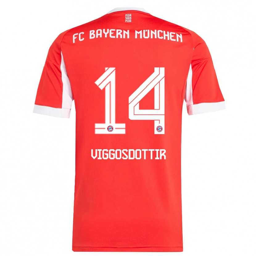 Danxen Herren Glodis Perla Viggosdottir #14 Rot Weiß Heimtrikot Trikot 2025/26 T-Shirt Schweiz