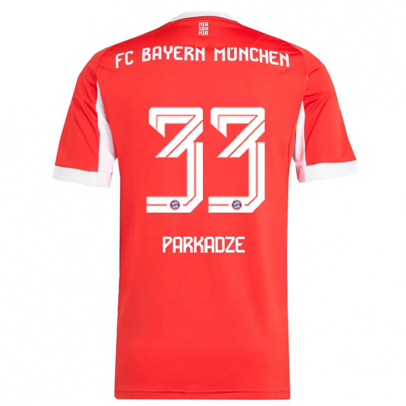 Danxen Herren Luka Parkadze #33 Rot Weiß Heimtrikot Trikot 2025/26 T-Shirt Schweiz