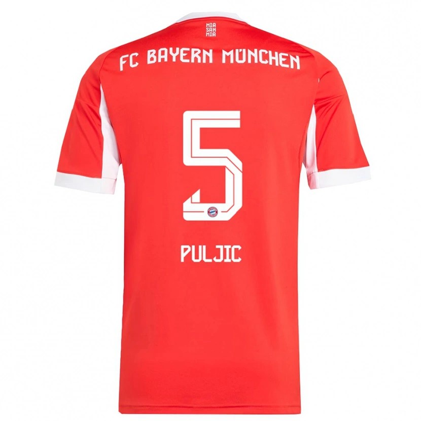 Danxen Herren Ljubo Puljic #5 Rot Weiß Heimtrikot Trikot 2025/26 T-Shirt Schweiz