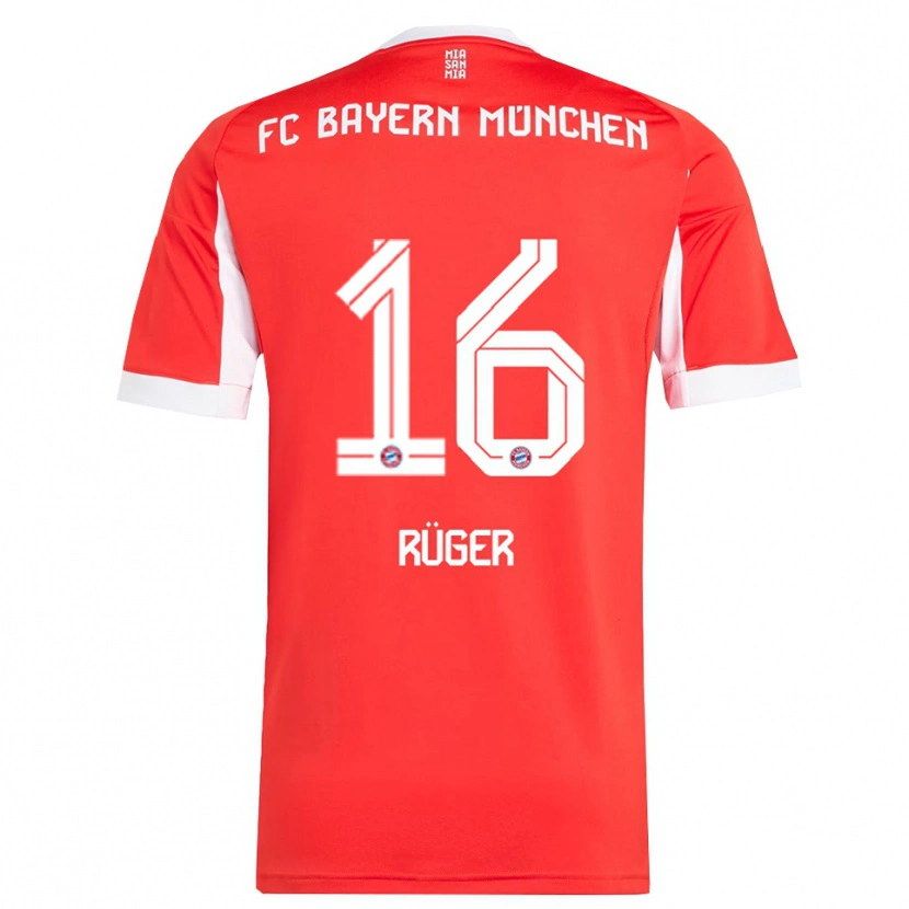 Danxen Herren Kurt Rüger #16 Rot Weiß Heimtrikot Trikot 2025/26 T-Shirt Schweiz