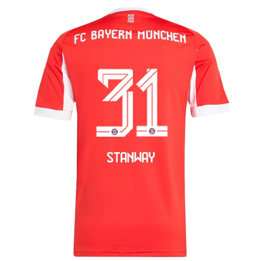 Danxen Herren Georgia Stanway #31 Rot Weiß Heimtrikot Trikot 2025/26 T-Shirt Schweiz