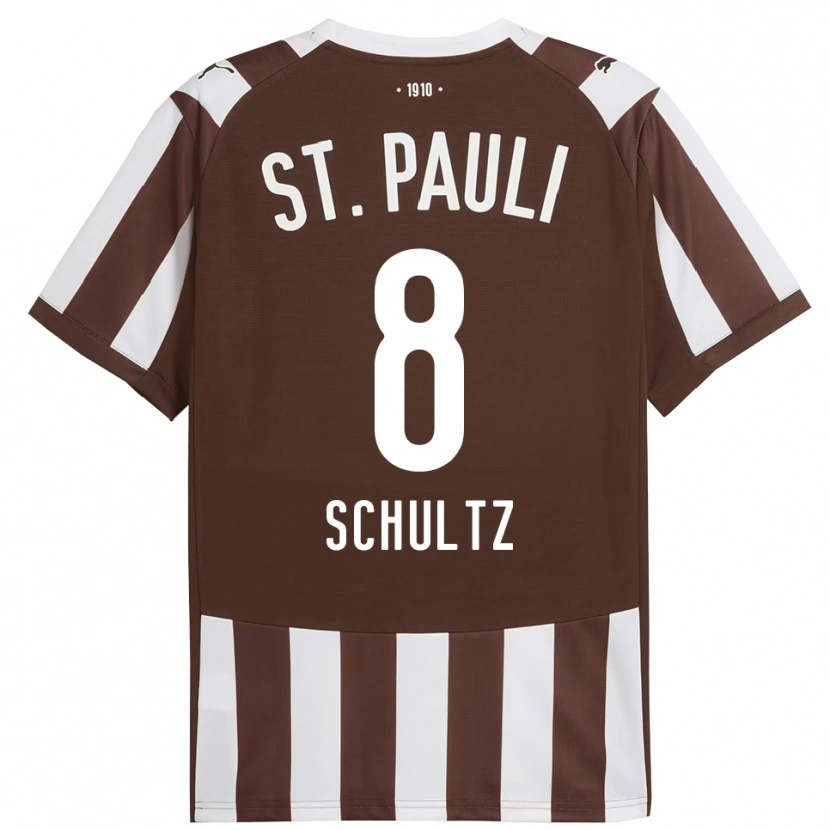 Danxen Herren Paul Schultz #8 Kaffee Weiß Heimtrikot Trikot 2025/26 T-Shirt Schweiz