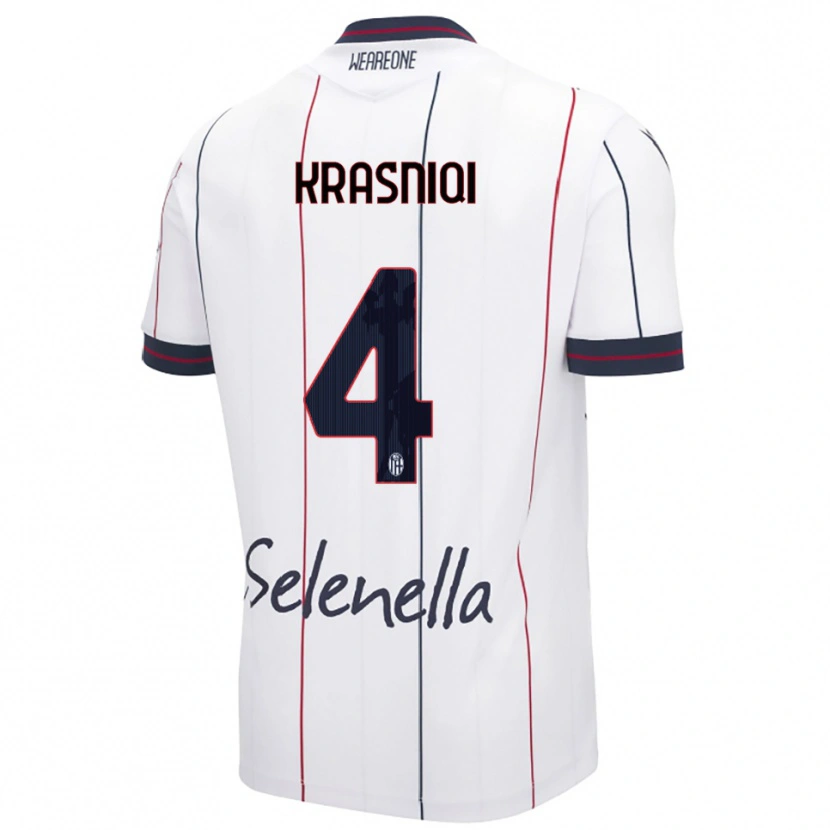 Danxen Herren Besalet Krasniqi #4 Weiß Königsblau Auswärtstrikot Trikot 2025/26 T-Shirt Schweiz