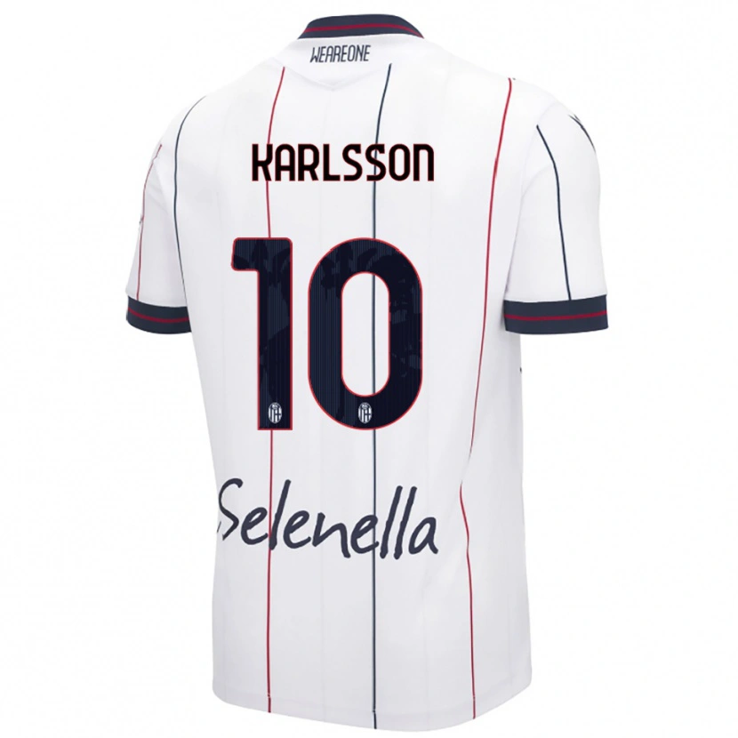 Danxen Herren Jesper Karlsson #10 Weiß Königsblau Auswärtstrikot Trikot 2025/26 T-Shirt Schweiz