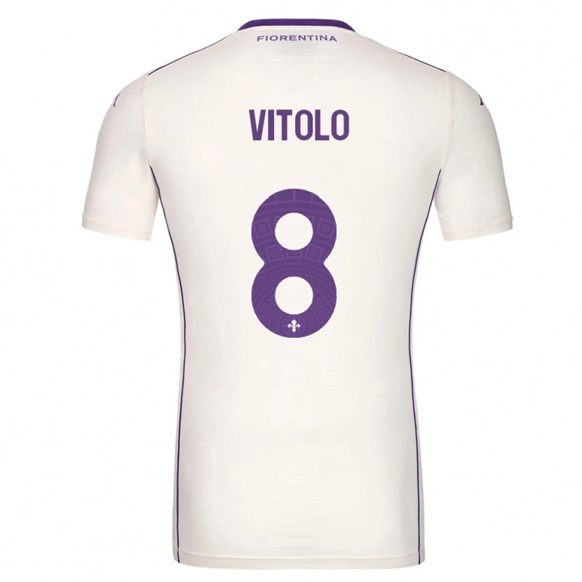 Danxen Herren Federico Vitolo #8 Weiß Lila Rot Auswärtstrikot Trikot 2025/26 T-Shirt Schweiz