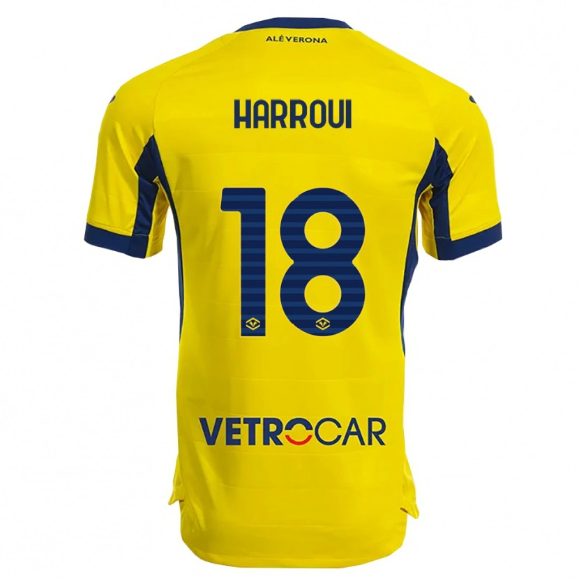 Danxen Herren Abdou Harroui #18 Gelb Marineblau Auswärtstrikot Trikot 2025/26 T-Shirt Schweiz