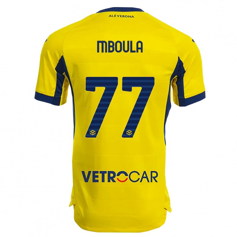 Danxen Herren Jordi Mboula #77 Gelb Marineblau Auswärtstrikot Trikot 2025/26 T-Shirt Schweiz