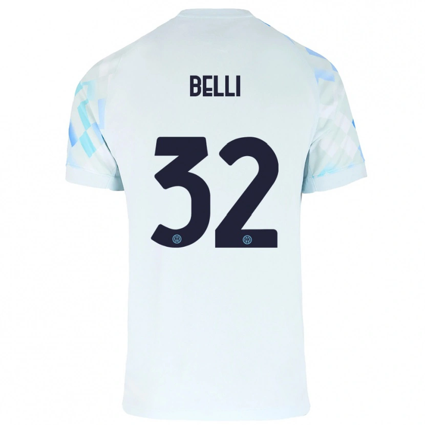 Danxen Herren Elena Belli #32 Weiß Blau Auswärtstrikot Trikot 2025/26 T-Shirt Schweiz