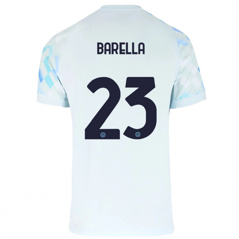 Danxen Herren Nicolò Barella #23 Weiß Blau Auswärtstrikot Trikot 2025/26 T-Shirt Schweiz