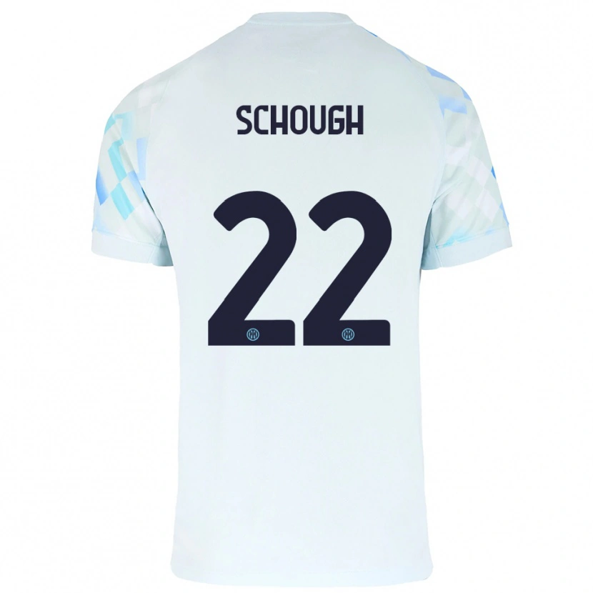 Danxen Herren Olivia Schough #22 Weiß Blau Auswärtstrikot Trikot 2025/26 T-Shirt Schweiz