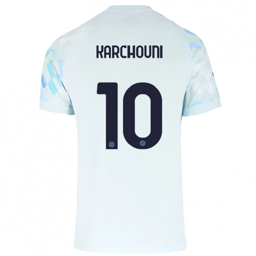 Danxen Herren Ghoutia Karchouni #10 Weiß Blau Auswärtstrikot Trikot 2025/26 T-Shirt Schweiz