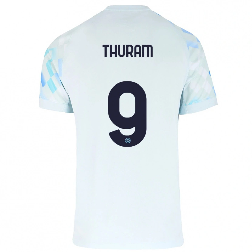 Danxen Herren Marcus Thuram #9 Weiß Blau Auswärtstrikot Trikot 2025/26 T-Shirt Schweiz