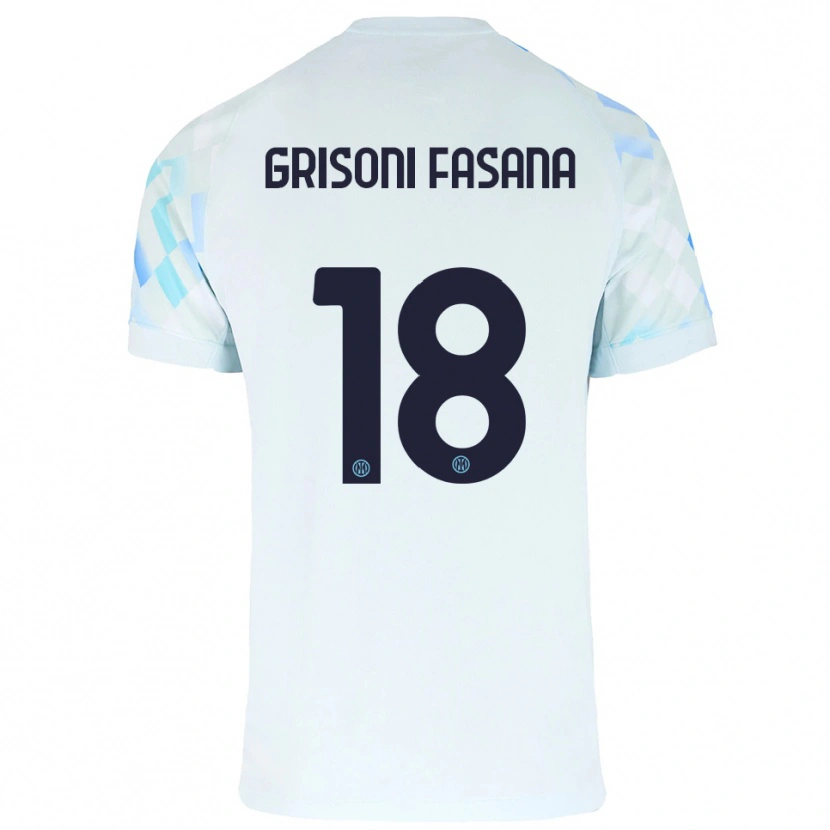 Danxen Herren Marco Grisoni Fasana #18 Weiß Blau Auswärtstrikot Trikot 2025/26 T-Shirt Schweiz