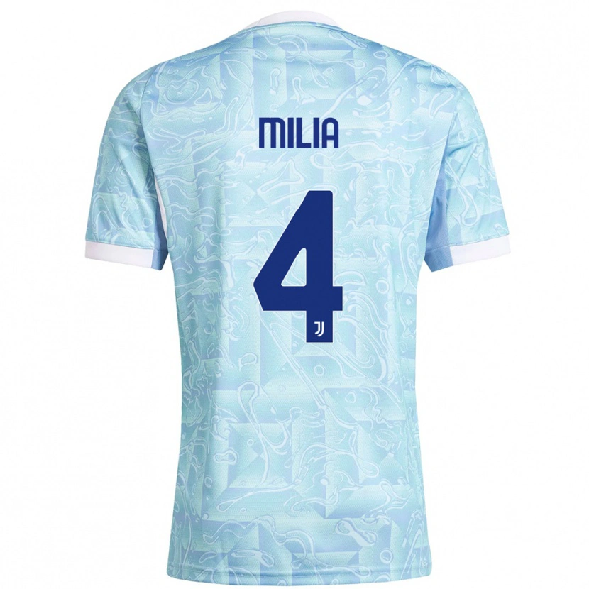 Danxen Herren Nicolò Milia #4 Himmelblau Gelb Auswärtstrikot Trikot 2025/26 T-Shirt Schweiz