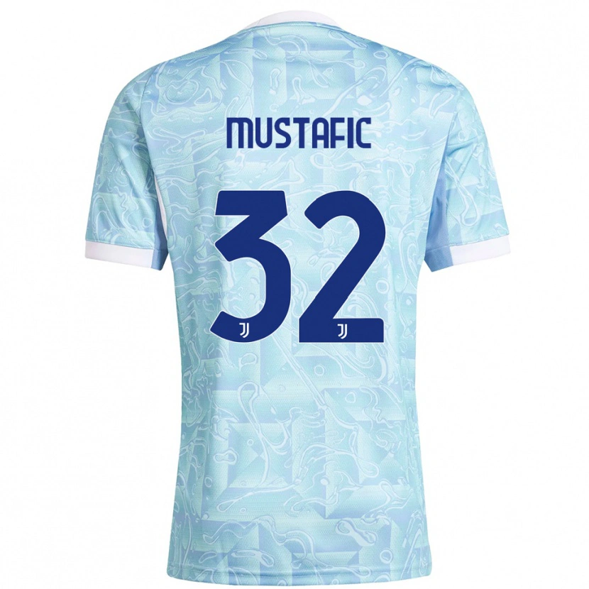 Danxen Herren Emma Mustafic #32 Himmelblau Gelb Auswärtstrikot Trikot 2025/26 T-Shirt Schweiz