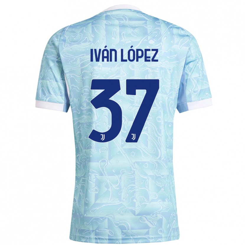 Danxen Herren Iván López #37 Himmelblau Gelb Auswärtstrikot Trikot 2025/26 T-Shirt Schweiz